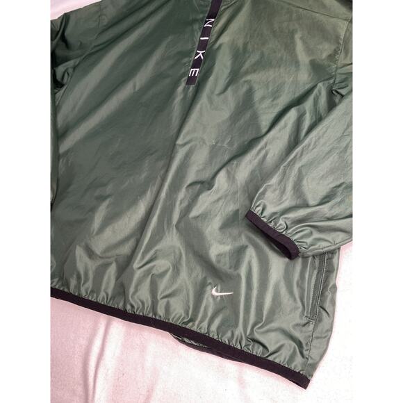 Vintage 90's Nike Gray Tag Pullover XL Green 1/4 Zip 90s Spell Out Y2K - Picture 4 of 9